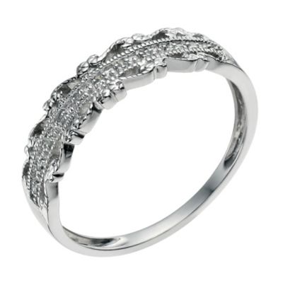 9ct white gold diamond vintage band - Product number 9566910