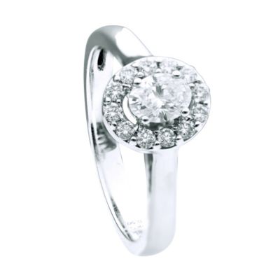 18ct white gold 1/2 carat oval diamond solitaire ring - Product number 9567054
