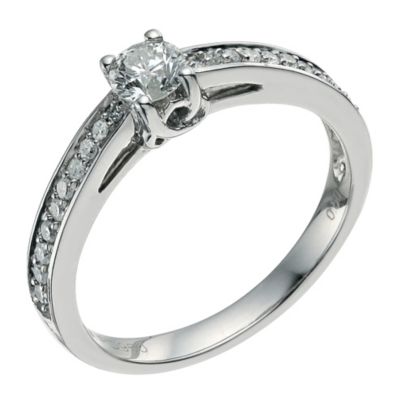 Palladium half carat diamond solitaire ring - Product number 9567305