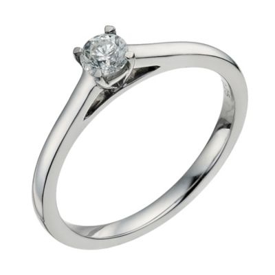 Palladium 950 0.25ct diamond solitaire ring - Product number 9568905