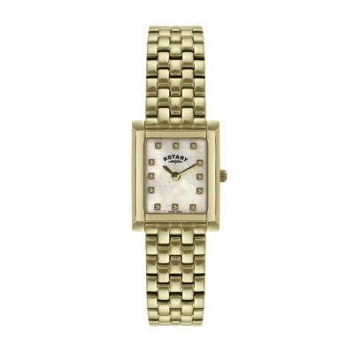 Rotary Rectangular Dial Gold-Plated Bracelet Watch - Product number 9572228