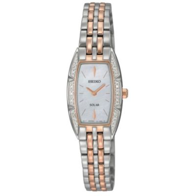 Seiko Solar Ladies' Diamond Set Two Colour Bracelet Watch - Product number 9573097