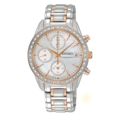 Seiko Ladies' Chronograph Crystal Two Colour Bracelet Watch - Product number 9573119