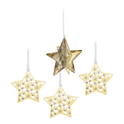 Swarovski Christmas Star Set Crystal Golden Shadow