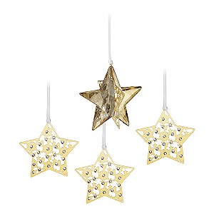 Swarovski Christmas Star Set Crystal Golden Shadow