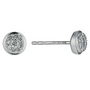 H Samuel Sterling silver diamond cluster earrings