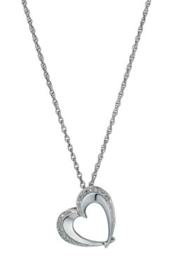 Argentium Silver Heart & Diamond Pendant - Product number 9575324