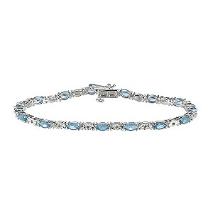 H Samuel Sterling Silver Diamond and Blue Topaz Bracelet
