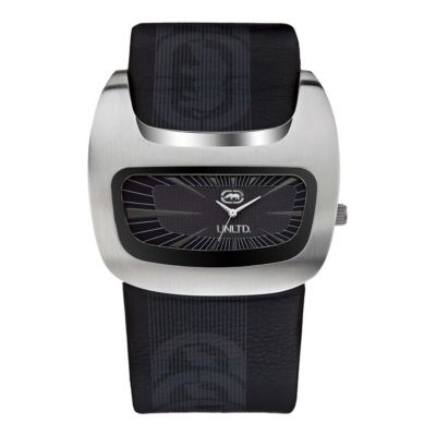 Marc Ecko Black Leather Cuff Watch