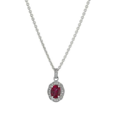Heirloom Argentium Silver Diamond & Treated Topaz Pendant - Product number 9575537