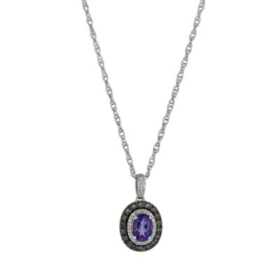 Le Mode Sterling Silver Amethyst Pendant