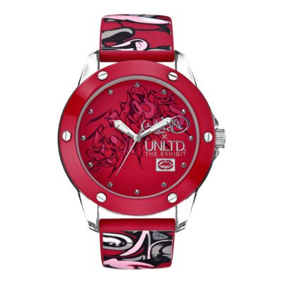 Marc Ecko Red Logo Silicone Strap Watch