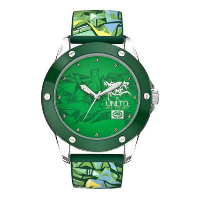 Marc Ecko Green Logo Silicone Strap Watch