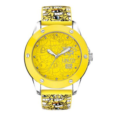 Marc Ecko Yellow Logo Silicone Strap Watch