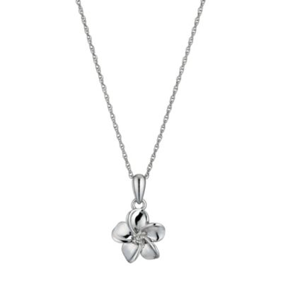 Sterling Silver Diamond Set Flower Pendant