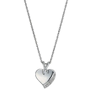 Argentium Silver Heart & Diamond Pendant