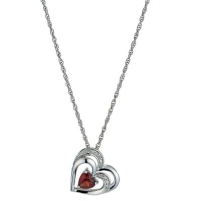 Candy Hearts Argentium Silver & Garnet Set Heart Pendant - Product number 9575901