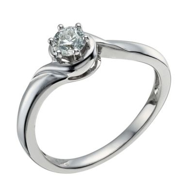 9ct White Gold 1/4 Carat Diamond Solitaire Ring