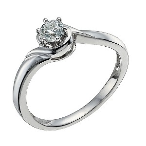 9ct White Gold 1/4 Carat Diamond Solitaire Ring