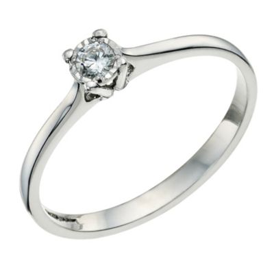 9ct White Gold Diamond Solitaire Ring9ct White Gold Diamond Solitaire Ring