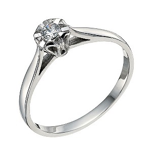 9ct White Gold Diamond Solitaire Ring9ct White Gold Diamond Solitaire Ring