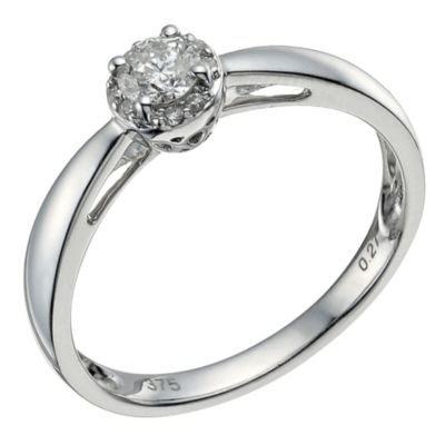 9ct White Gold 0.27 Carat Diamond Ring - Product number 9579613