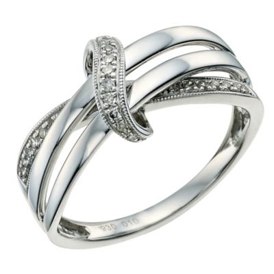 Argentium Silver Diamond Set Twist Ring