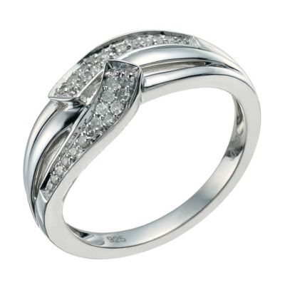 Sterling Silver Diamond Curve Eternity Ring