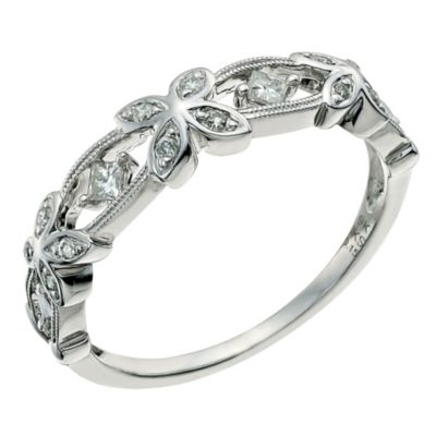 9ct White Gold Floral Diamond Eternity Ring9ct White Gold Floral Diamond Eternity Ring
