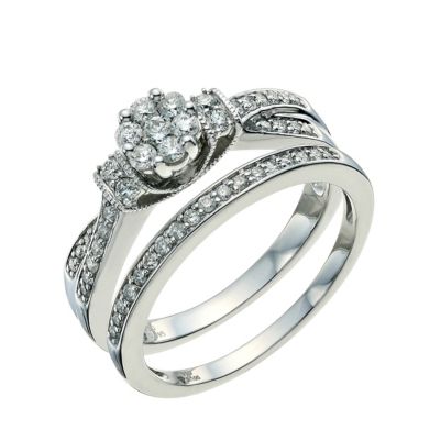 Perfect Fit Platinum 1/2 Carat Diamond Bridal Set - Product number 9584080
