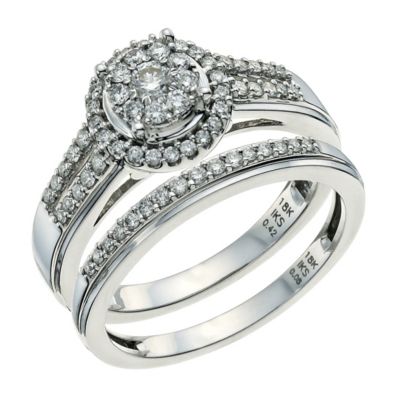 Perfect Fit 18ct White Gold 1/2 Carat Diamond Bridal Set