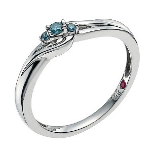 Cherished Silver Blue Treated Diamond RingCherished Silver Blue Treated Diamond Ring