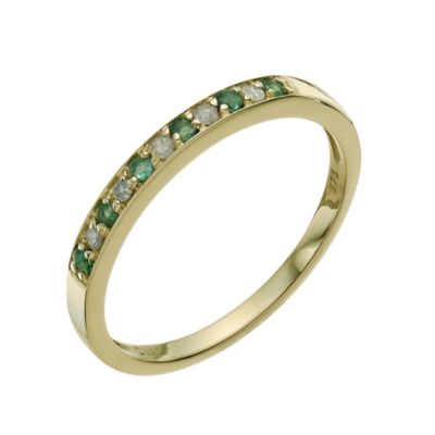 9ct Gold Diamond and Emerald Eternity Ring9ct Gold Diamond and Emerald Eternity Ring