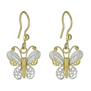 Silver & Gold Plated Butterfly Earrings