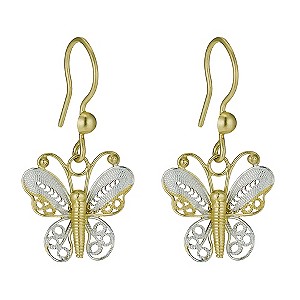 Silver & Gold Plated Butterfly Earrings
