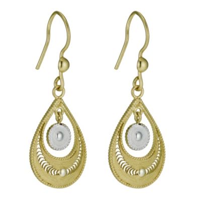 Silver & Gold Plated Drop Earrings - Product number 9592369