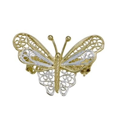 Silver & Gold Plated Butterfly Brooch - Product number 9592385