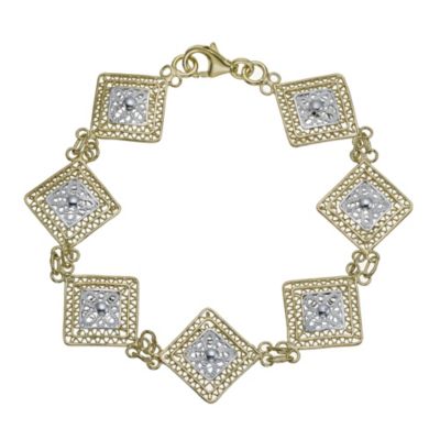 Silver & Gold Plated Square Link Bracelet - Product number 9592431