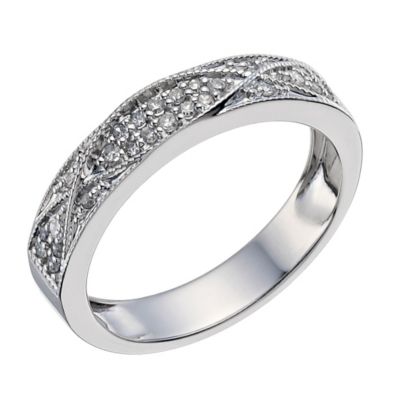 9ct White Gold Diamond Crossover Ring - Product number 9594876