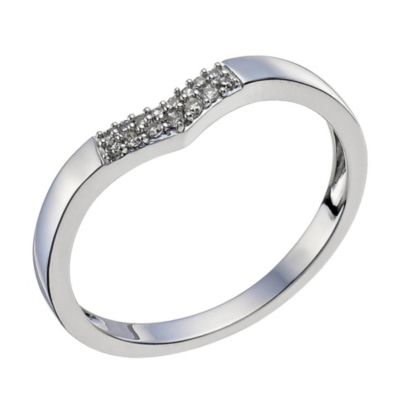 18ct White Gold Diamond Shaped Band - Product number 9595139