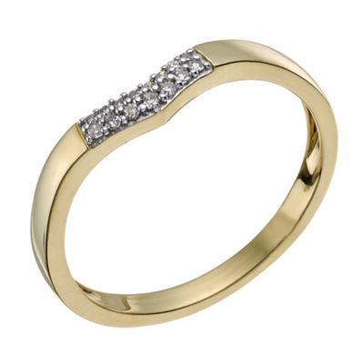 18ct Yellow Gold Diamond Shaped Band - Product number 9595406