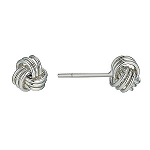 Silver 6mm Knot Stud Earrings