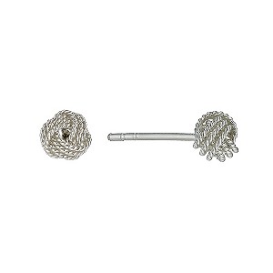 Silver 6mm Diamond Cut Knot Stud EarringsSilver 6mm Diamond Cut Knot Stud Earrings