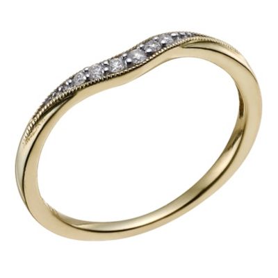 9ct Yellow Gold Diamond Shaped Wedding Ring
