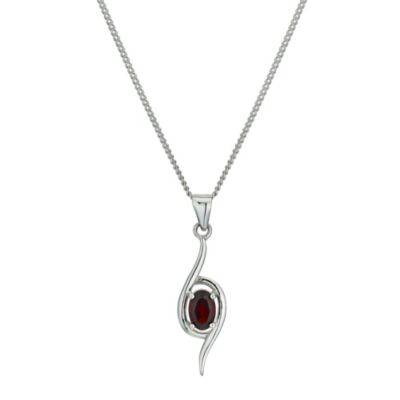 Silver & Garnet Swirl Pendant - Product number 9596739