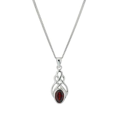 Silver & Garnet Celtic Pendant - Product number 9596747