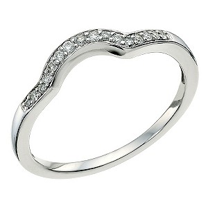 18ct White Gold Diamond Shaped Band18ct White Gold Diamond Shaped Band