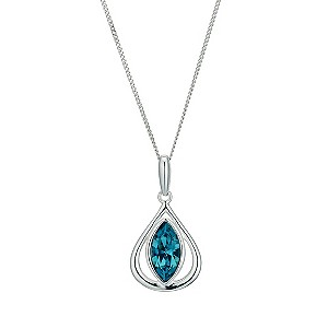 Silver & Blue Crystal Pendant