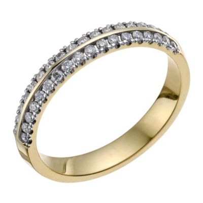 18ct Yellow Gold 1/4 Carat Two Row Diamond Ring - Product number 9597689