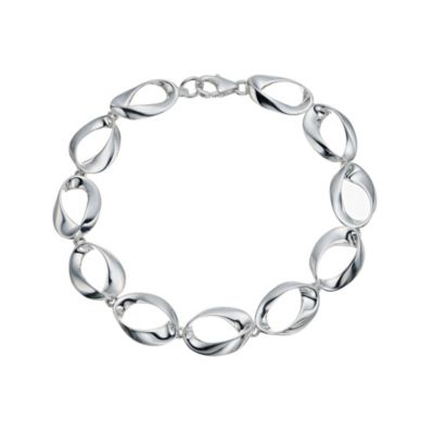 Silver Wavy Round Bracelet